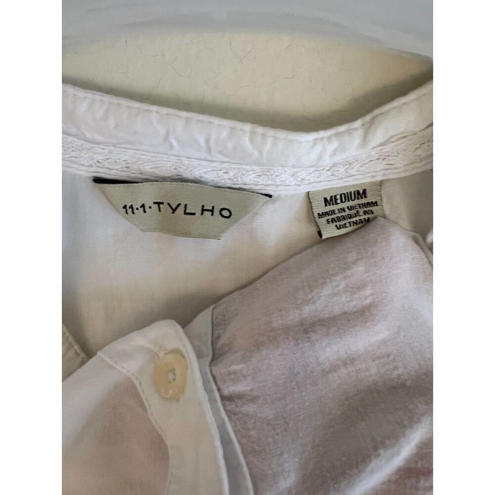 Anthropologie 11:1 Tylho White Sleeveless Textured Peplum Top Medium - Picture 3 of 7